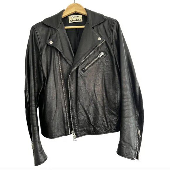 Acne Studios Lamb Leather Gibson Leather Jacket - Picture 1 of 8